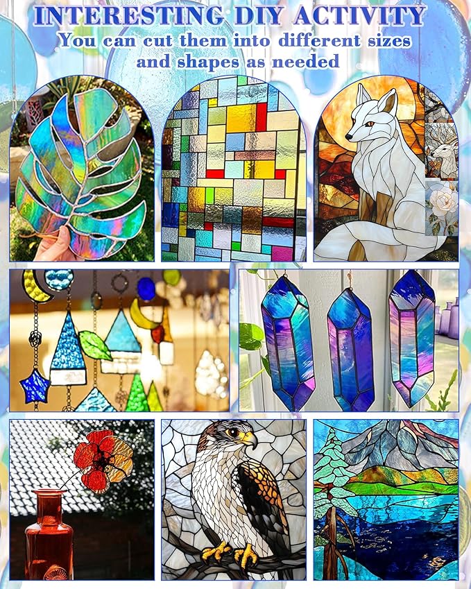 FIVEIZERO 24 Sheets Iridescent Stained Glass Sheets, 4x6 Inch Stained Glass - Image 5