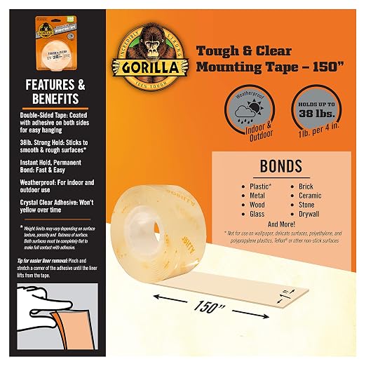 Gorilla Tough & Clear Double Sided Mounting Tape - Image 3