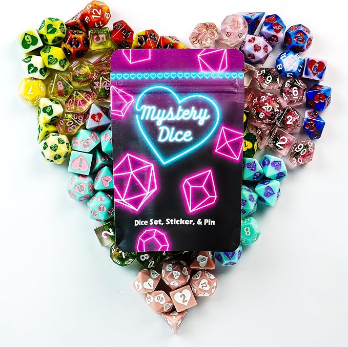 1985 Games Mystery Sweetheart Love Dice, Wide Range of Patterns, RPG Dice - Image 3