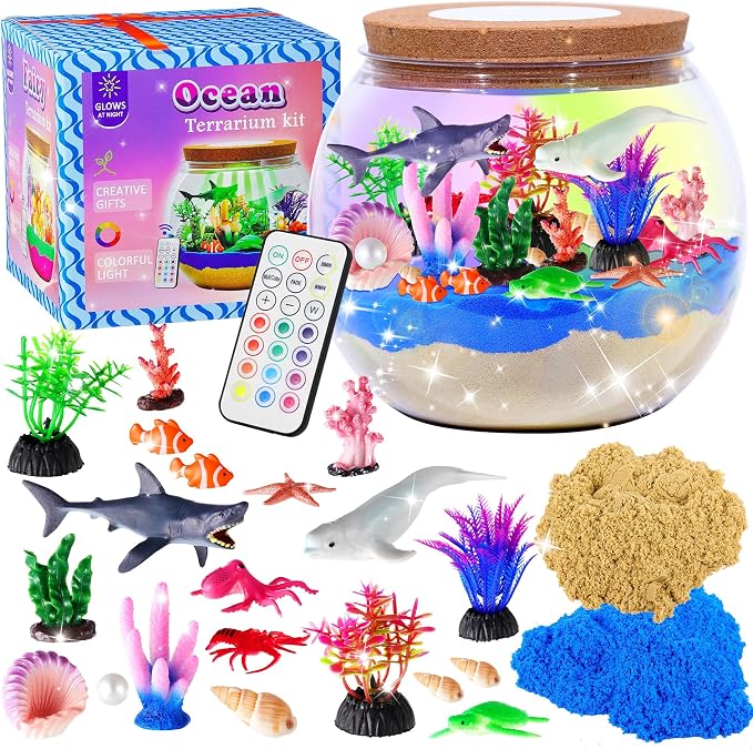 Gifmore Ocean Light Up Terrarium Kit by CreativeLightUpTerrariumCraftKitforKids
