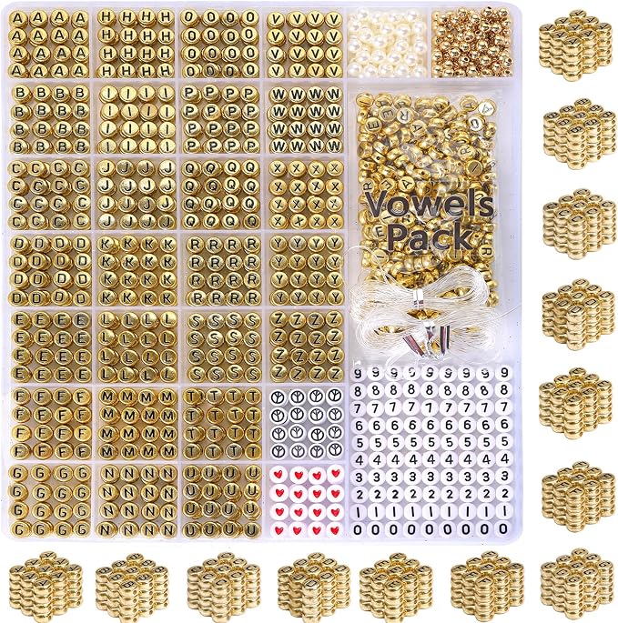 DoDoBeads Gold Letter Beads by DoDoBeads