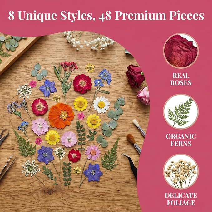Assorted Dried Flower Petals and Leaves Set - Image 2