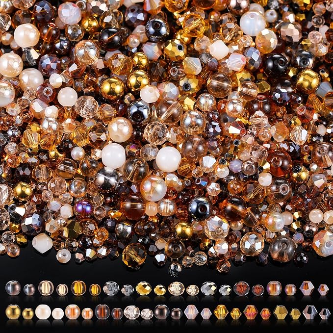 Sureio 1300 Pieces Crystal Glass Beads by Sureio