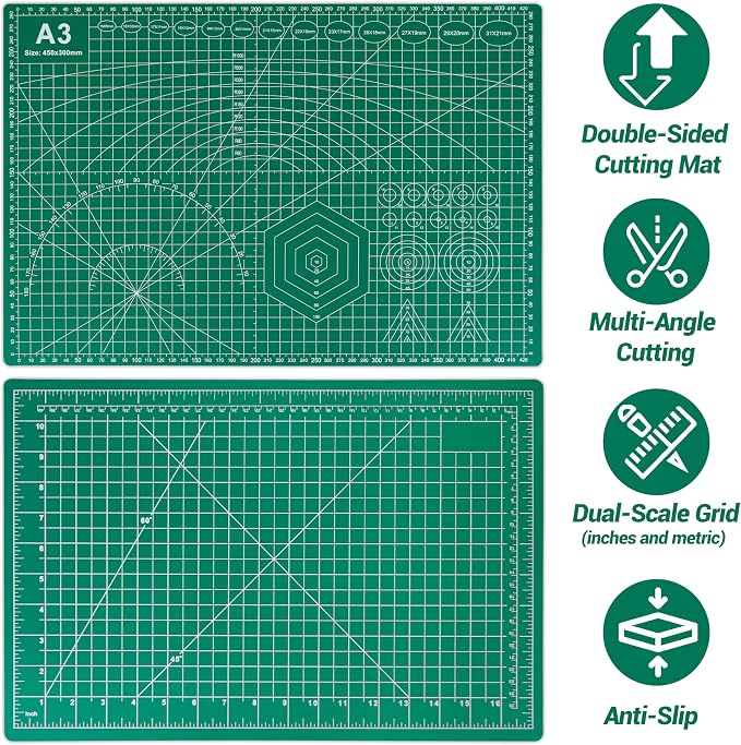 5Pack A3 Self Healing Cutting Mats, Scrapbooking, DIY Projects - Image 3