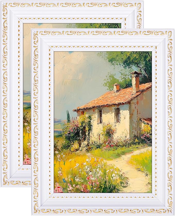 eletecpro 5x7 Vintage Picture Frame, Glass Cover, Horizontal or Vertical by eletecpro