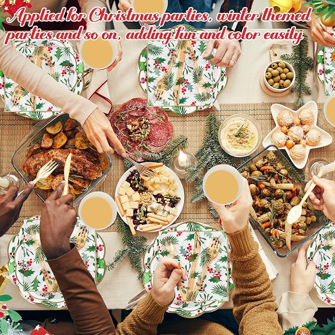 Pickmesh 400 Pcs Christmas Party Supplies Include Seasonal Holly Leaf - Image 5