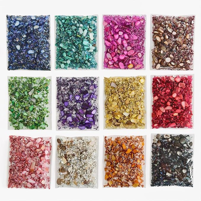 Crushed Stone Sequin Set, 12 Colors, by Unknown