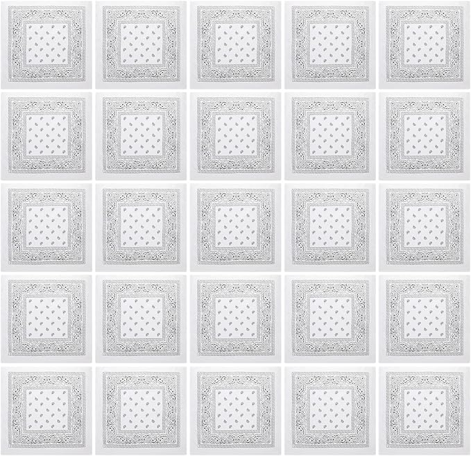 100 Pack Bandanas Unisex Paisley Bandanas Bulk Multi Purpose Cowboy Head Wrap by Handepo
