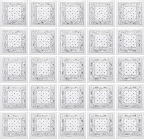 100 Pack Bandanas Unisex Paisley Bandanas Bulk Multi Purpose Cowboy Head Wrap by Handepo