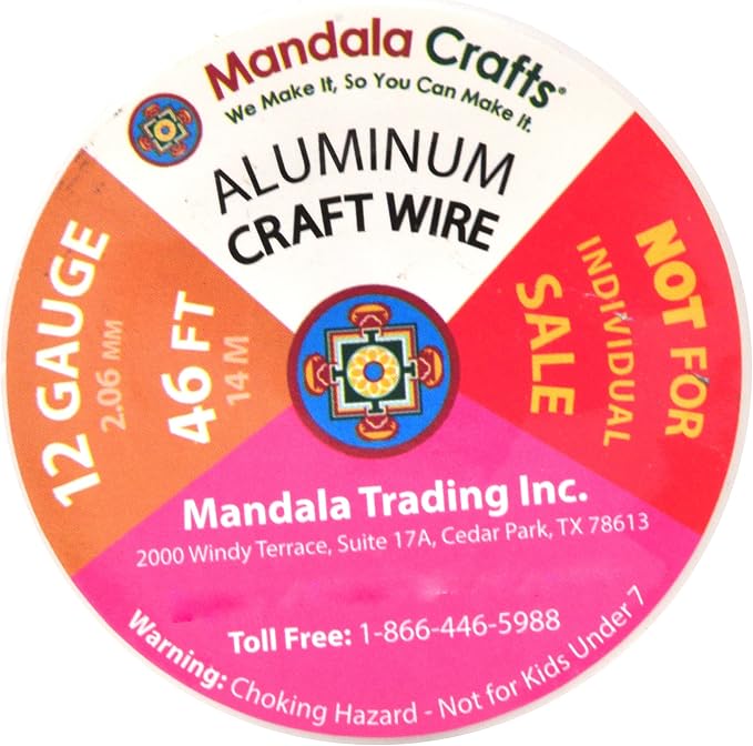 Mandala Crafts 12 GA Copper Silver Tone Combo Anodized Aluminum Craft Wire | - Image 5