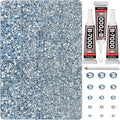 33000Pcs Baby Blue Rhinestones for Bedazzling, Mixed Sizes 2, 6mm Flatback Gems by Worthofbest
