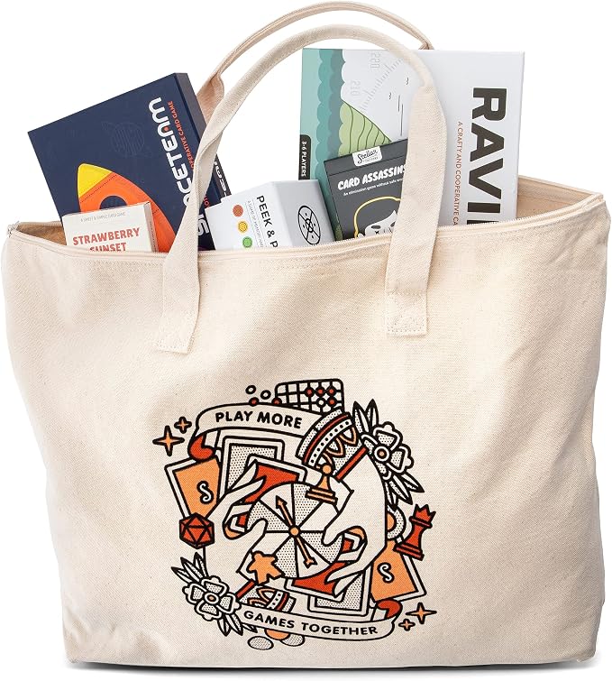 Stellar Factory Board Game Tote Bag, Cotton Canvas, flat bottom keeps boxes - Image 2