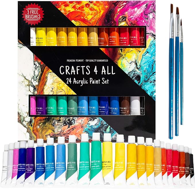 Crafts 4 All Acrylic Paint Set for Adults and Artists by Crafts4ALL