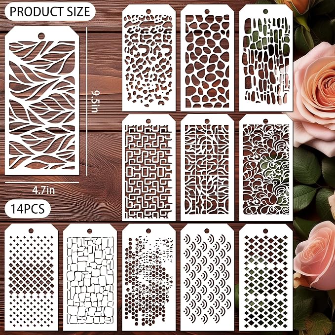 14 PCS Stencils Texture Stencils - Image 2