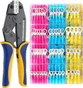 haisstronica Crimping Tool for Heat Shrink Connectors with 260PCS Marine Grade Heat Shrink Ring Connectors of Tinned Red Copper AWG 22-10