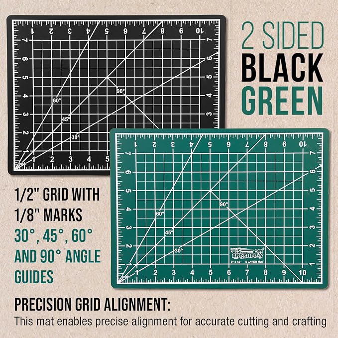 U.S. Art Supply 9" x 12" Self-Healing Cutting Mat 5-Ply - Image 3