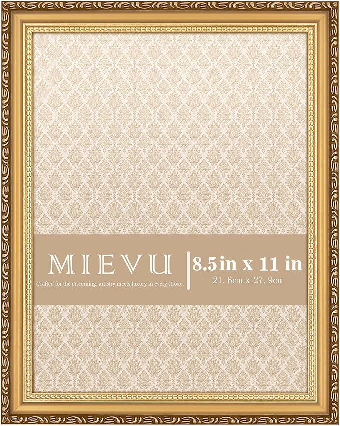 8.5×11 Picture Frame Gold by MIEVU