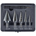 5-Piece M2 HSS Step Drill Bits Set, 1/8"-1-3/8" High-Speed Steel Unibit Kit with Storage Case, 50 Sizes Multi-Hole Precision Bits for Sheet Metal, Steel, Aluminum, Professional & Home Tool Set