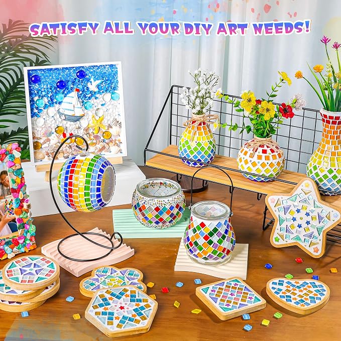 Joyclub DIY Mosaic Candle Holder Kit Mosaic Kits - Image 8