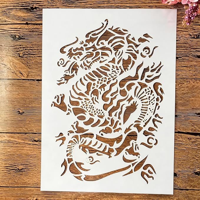 TIAMECH A4 Reusable Mythology Dragon Stencil by TIAMECH
