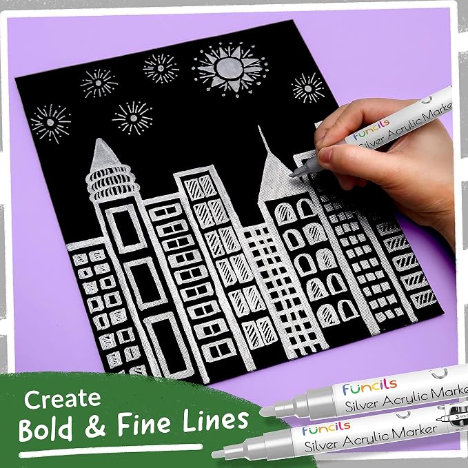 5 Acrylic Silver Paint Pen - Image 5