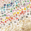 Sistenia 360Pcs Charms for Jewelry Making, Mixed Color Gold Metal Enamel Charms by Sistenia