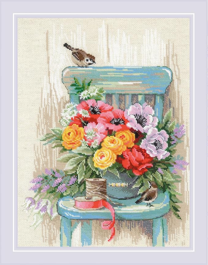 RIOLIS - Garden Flowers 2299, Floral Cross Stitch Kits 11¾"x15¾, Cross Stitch - Image 9