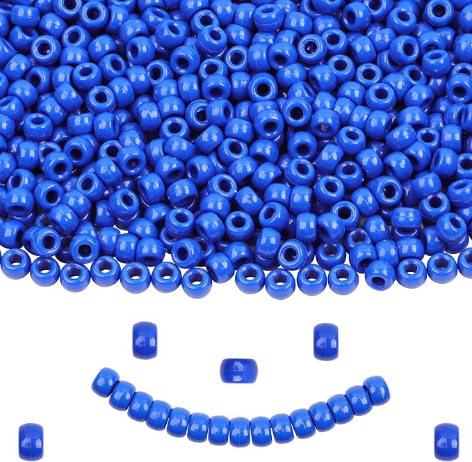 Royal Blue Pony Beads for Bracelet 1000 Pcs Plastic Beads for Friendship by KAKW