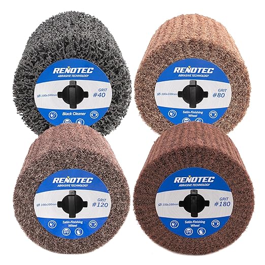 4" Black Cleaner & Burnishing Wheel Pro Pack, 100x100mm, Grit 40/80/120/180