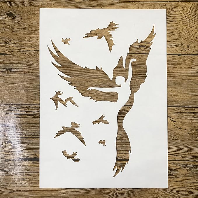 TIAMECH A4 Reusable Phoenix Flying Birds Stencil by TIAMECH