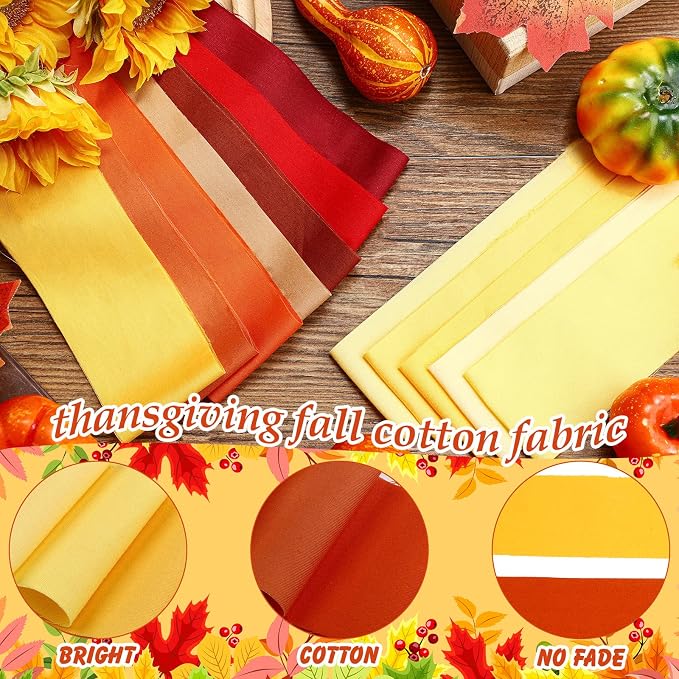 Hosuly 40 Pcs Gradient Orange Fabric Fall Jelly Quilting Strips Yellow Orange - Image 3
