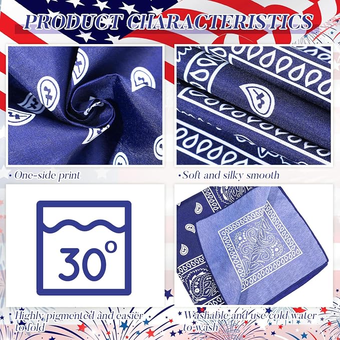 100 Pack Bandanas Unisex Paisley Bandanas Bulk Multi Purpose Cowboy Head Wrap - Image 5