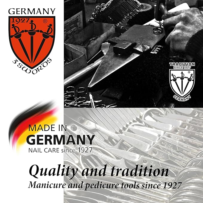 3 Swords Germany - Brand Quality Double Sided (fine & coarse) Sapphire Metal Pocket Nail File (1 Piece), Made in Solingen Germany