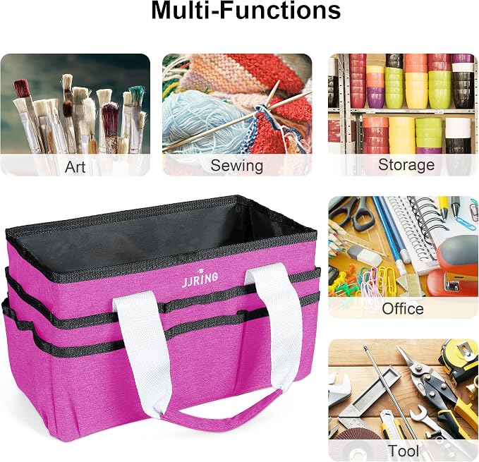 JJRING Craft Organizer Tote Bag, Art Storage Caddy - Image 5