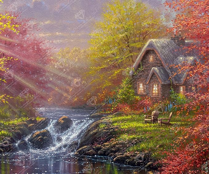 DIAMOND ART CLUB Golden Cabin Dreams Diamond Painting Kit, Fun DIY Crafts by DIAMONDARTCLUB