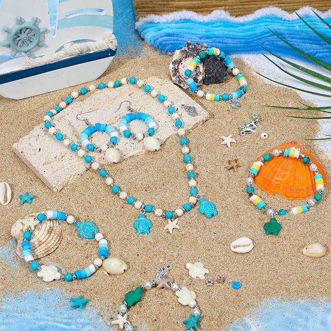 UPINS 2100Pcs Ocean Beads Bracelet Making Kit, Summer Beach Beads - Image 6