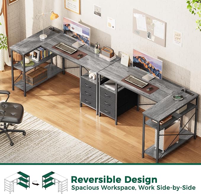 Huuger L Shaped Office Desk - Image 4