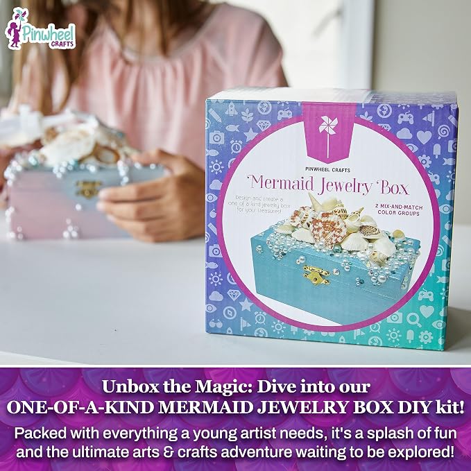 Pinwheel Crafts Mermaid DIY Jewelry Box Kit - Image 3