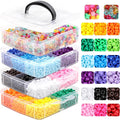 4800 Pcs Pony Beads for Friendship Bracelets 6x9mm 18 Solid 8 Color Shapes 10 by KAKW