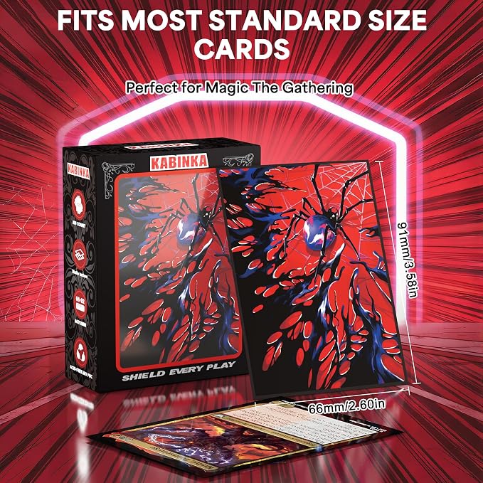 Kabinka MTG Card Sleeves -Spider 100 Standard Size Pack Clear Front & Matte - Image 2
