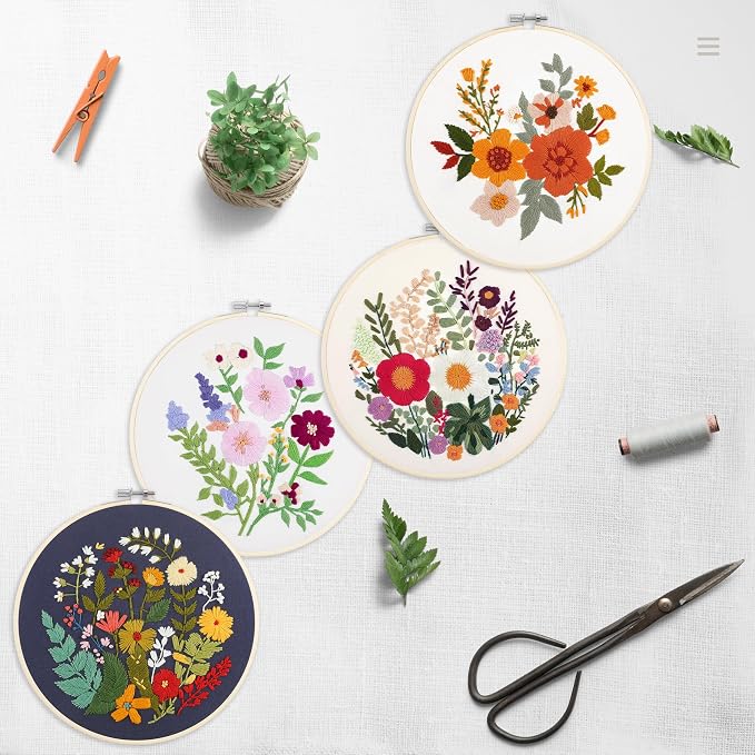 Bonroy 4 Sets Embroidery Kit for Beginners - Image 2
