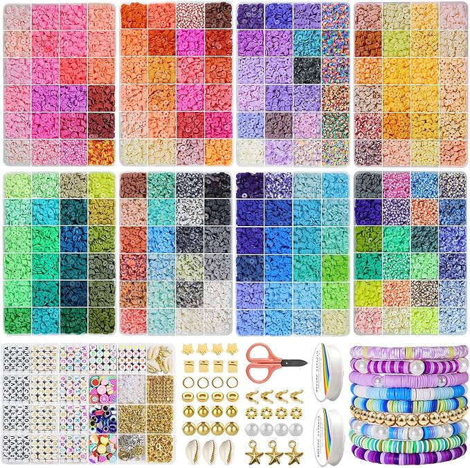 Redtwo 45000 Pcs 192 Colors Clay Beads Bracelet Making Kit | 9 Boxes Friendship by Redtwo