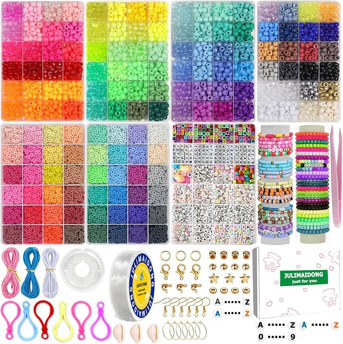 JULIMAIDONG 11500Pcs Pony Beads, Beads by JULIMAIDONG