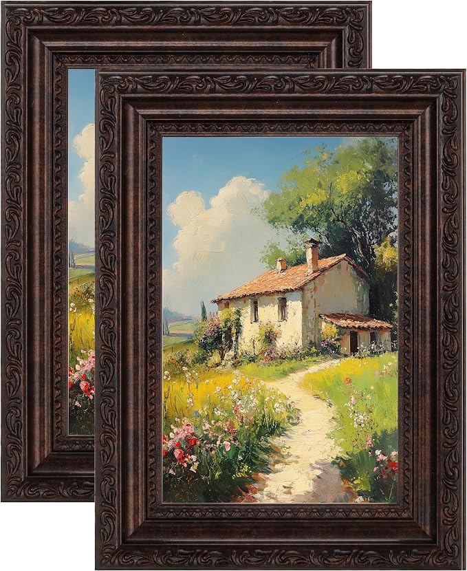 eletecpro 4x6 Vintage Picture Frame, Glass Cover, Horizontal or Vertical by eletecpro