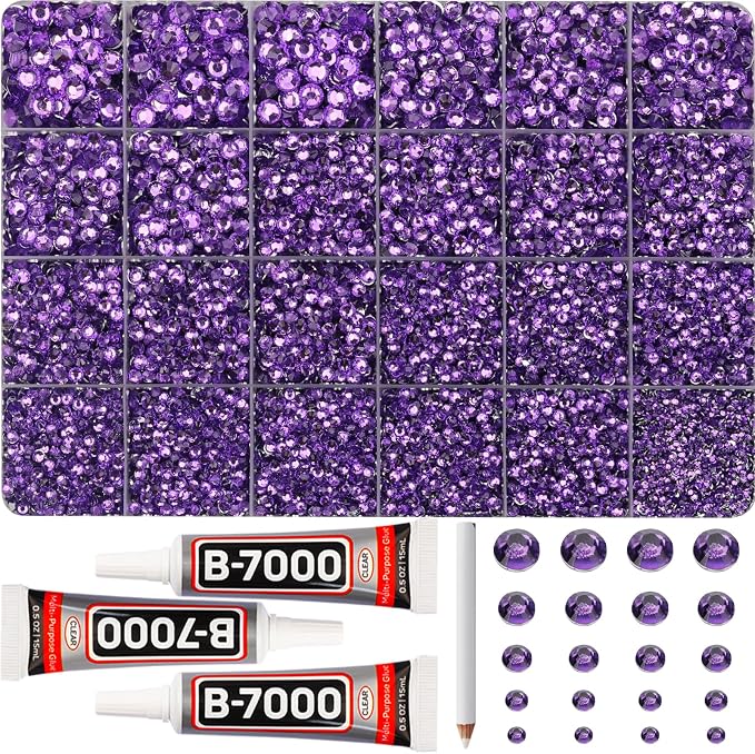 31000Pcs Amethyst Resin Rhinestones by Worthofbest