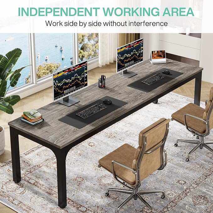 Tribesigns 78.7 Inches Extra Long Computer Desk 2 Person Desk, Double Long Desk - Image 6