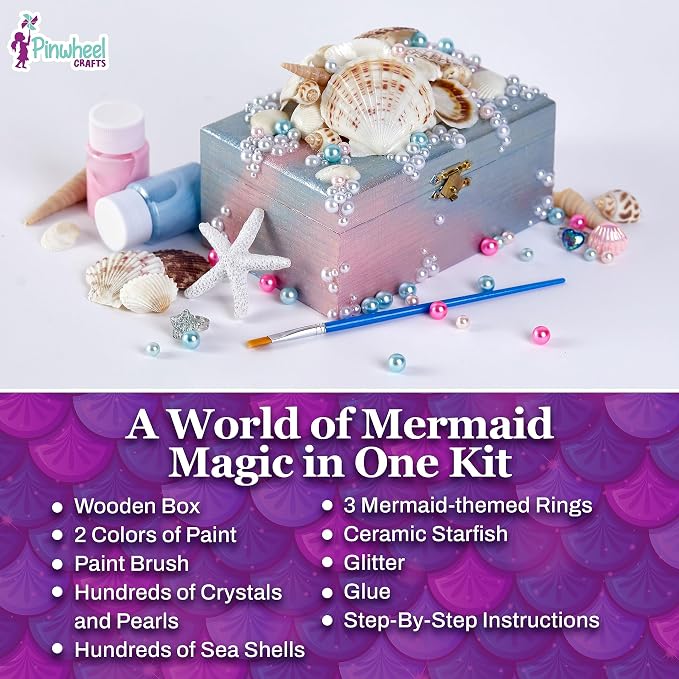 Pinwheel Crafts Mermaid DIY Jewelry Box Kit - Image 7