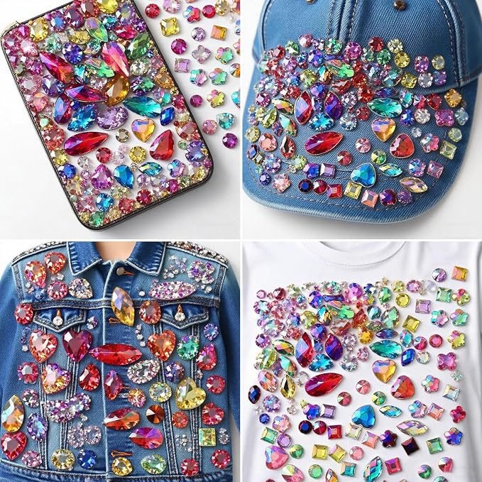 150PCS Mixed Oval and Water-Drop AB Colorful Gems Rhinestones Jewels - Image 7