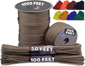 BORED? PARACORD! 550 lb Paracord - Ideal for Crafting, Camping, DIY Projects, Active & Military Outdoors - Strong Survival Rope - Tactical Parachute Cord Type III - Gold 100 Feet