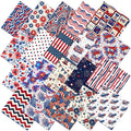 HunnmingRe 20 Pcs 10''x10'' Patriotic Quilting Fabric Square Red White Blue by HunnmingRe